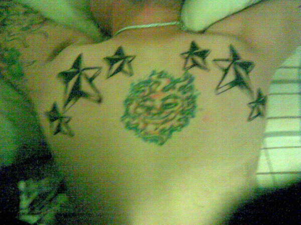 stars, sun tattoo