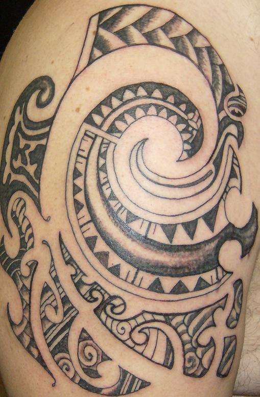"Polynesian tribal style" - Close up tattoo