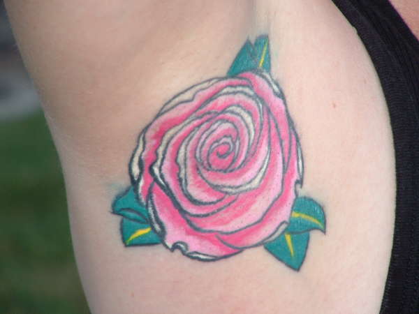 Rose armpit tattoo finally healed! tattoo
