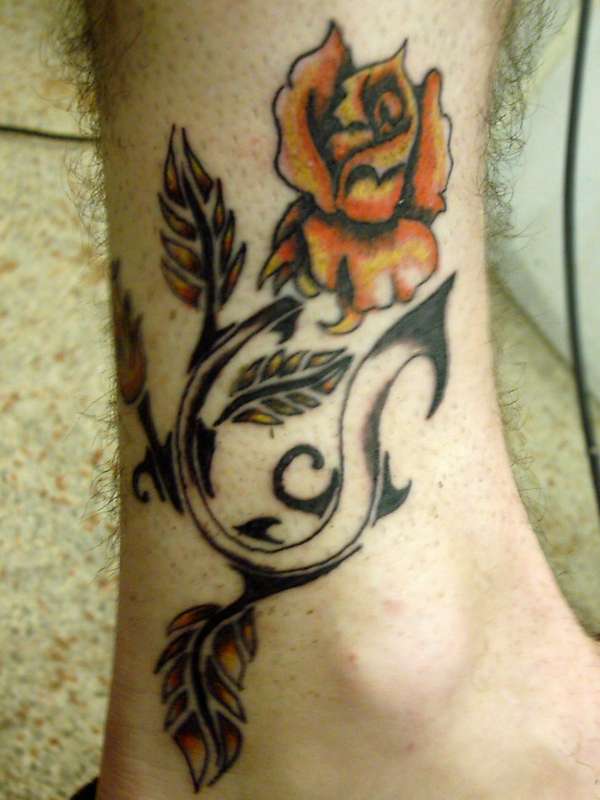 tribal rose tattoo