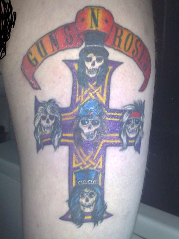 guns n roses - appetite for destruction (coloured in) tattoo