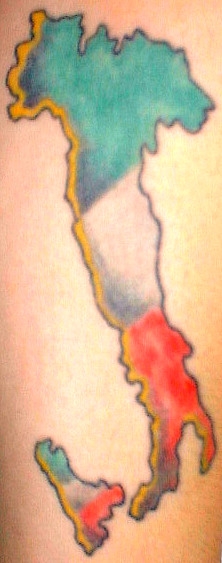 Map of Italy tattoo