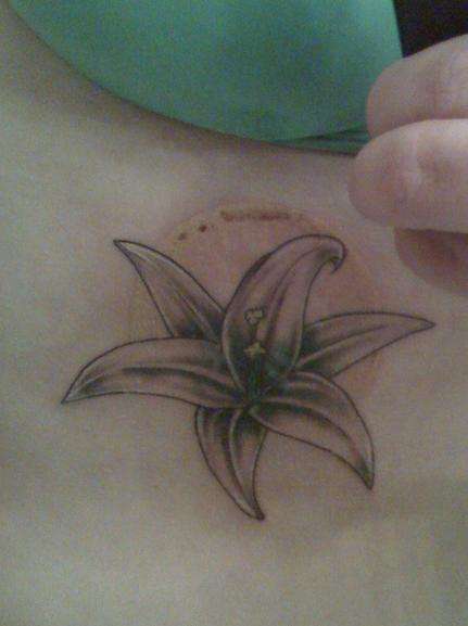Lilly with Christian/Catholic Halo tattoo