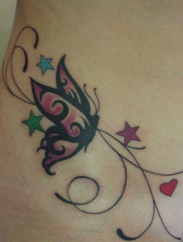 Gorgeous Butterfly w/ stars tattoo