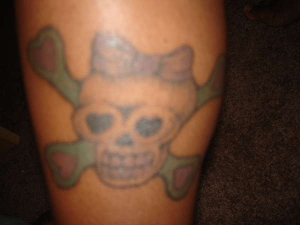 girl skull tattoo