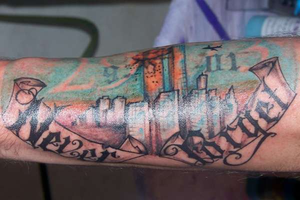 Never Forget 9/11 tattoo