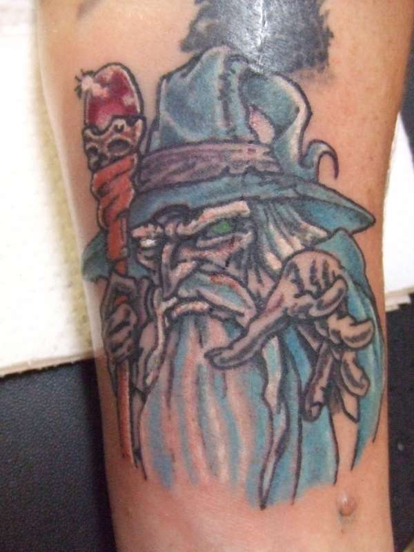 A wizard I added to another Tat I did. tattoo