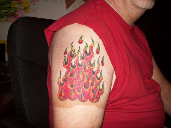 Arm Flames tattoo