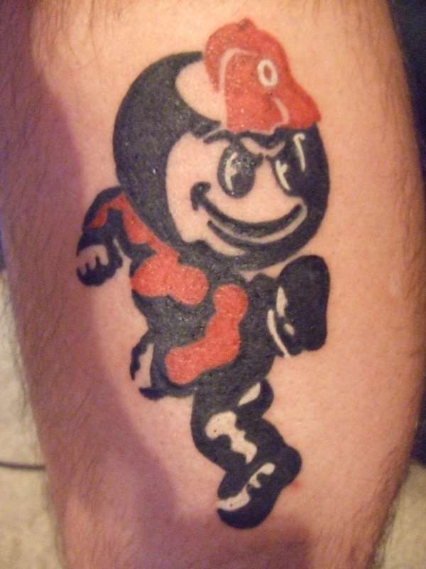 Brutus Buckeye I did on my leg tattoo