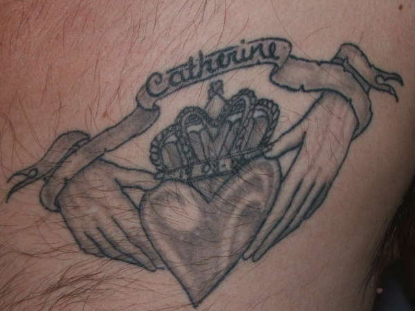 Claddagh on my chest tattoo