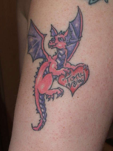 Pink Dragon tattoo