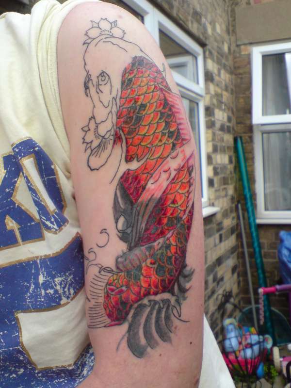 koi cover up 2nd session tattoo