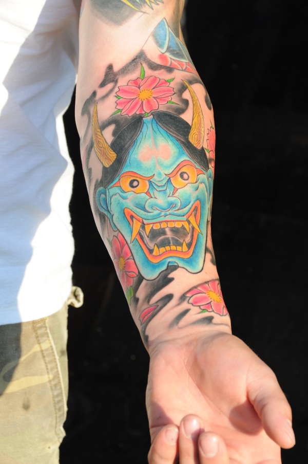 New skool style hannya tattoo