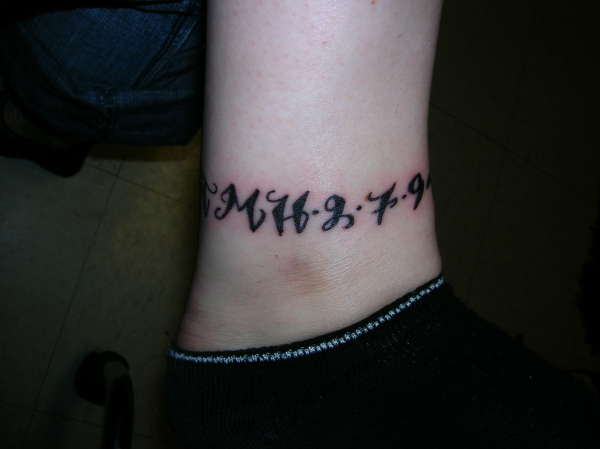 Family's Initials and Birthdays 1 tattoo