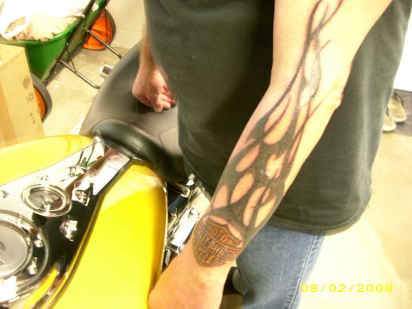 bar & shield with tribal... tattoo