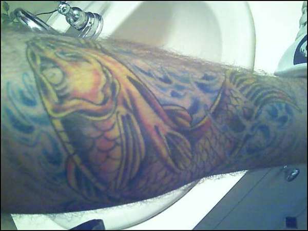 Outside of right leg tattoo