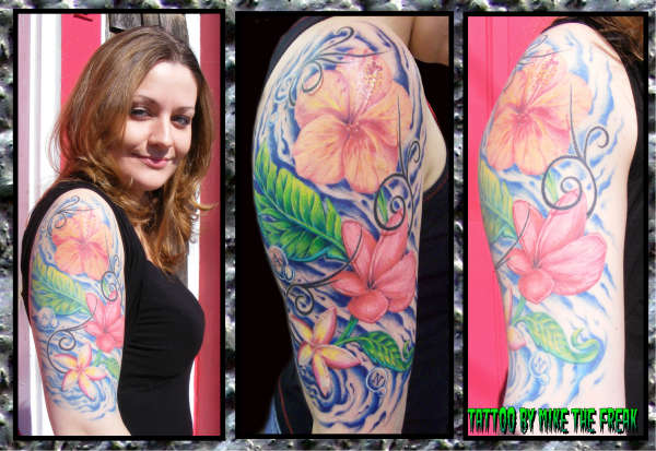 custom flowers tattoo