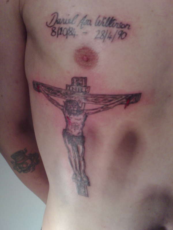 Jesus tattoo on ribs by lee at monstarz-ink tattoo