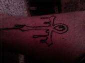 my bleeding ankh (outline) tattoo