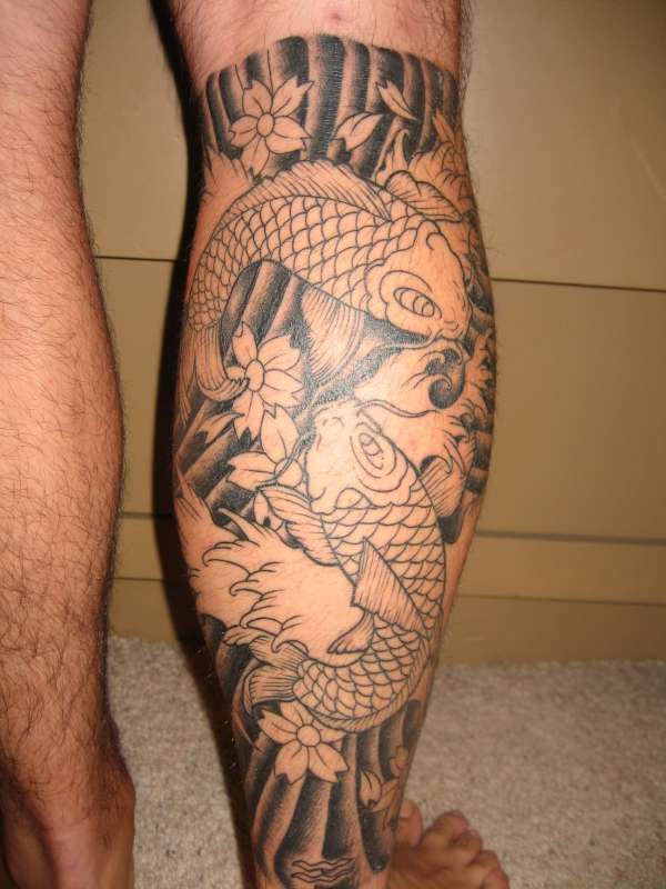 Calf Tat 2nd session tattoo
