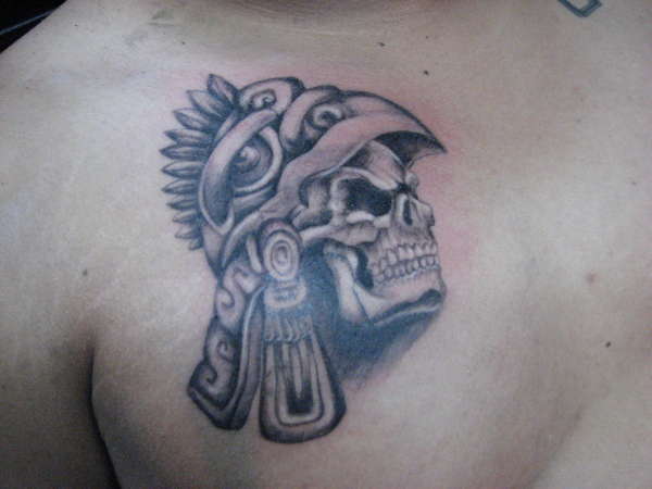 Cuauhtemoc skull tattoo