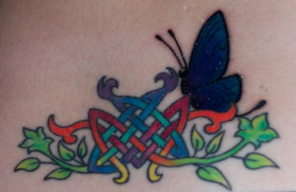 Tribal in Color with Butterfly tattoo
