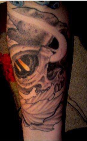 Leaf Skull tattoo