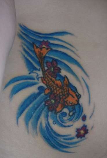 koi fish on my side; it wasn't quite healed in this pic tattoo