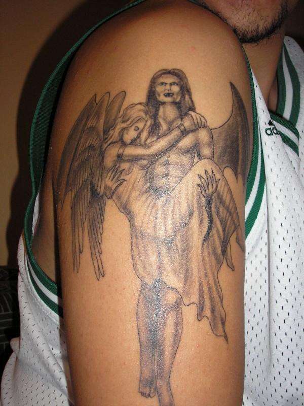 fallen angel tattoo for men