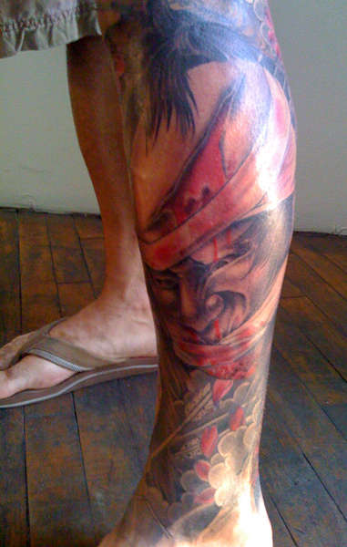 4th session Leg Japanese tattoo
