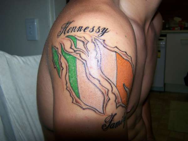 Irish flag tattoo