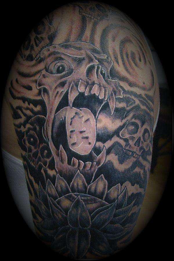skull icp lotus tattoo