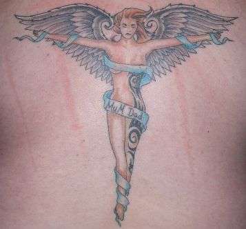 angel to mum & dad tattoo