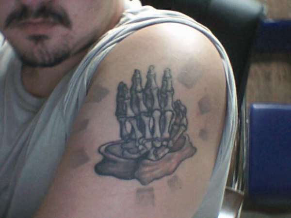 the hands after a few years of aging tattoo