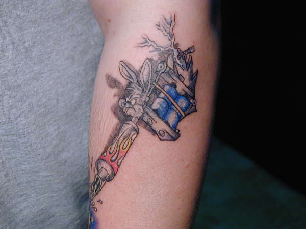 Tattoo Machine w/Sacred Heart and No. 2 Pencil tattoo
