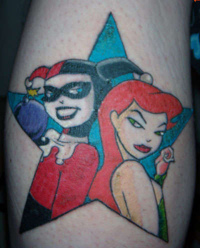Harley Quinn and Poison Ivy tattoo.