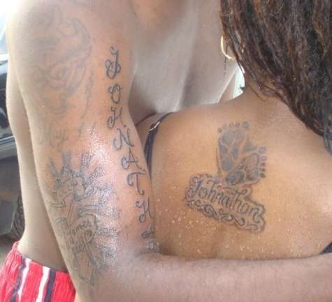 Me and My Girl with my sons name tattoo