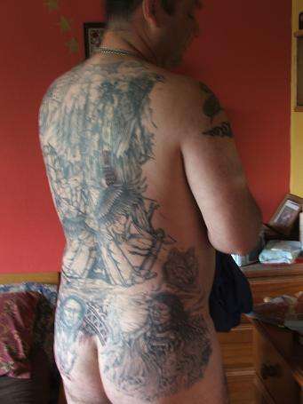 hubby's finished back piece tattoo