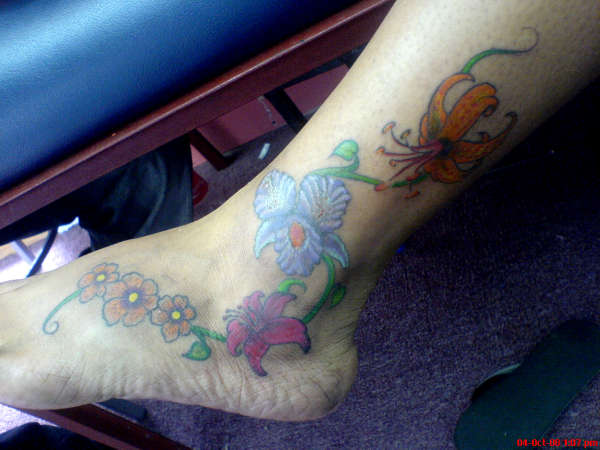 Flowers vine tattoo