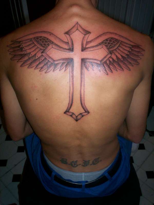 Black/Grey cross tattoo