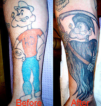 Old popeye now reaper-popeye tattoo