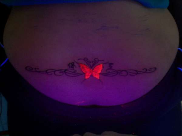 UV butterfly sine tattoo