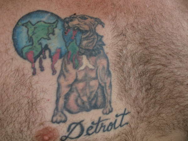 pitbull/detroit tattoo