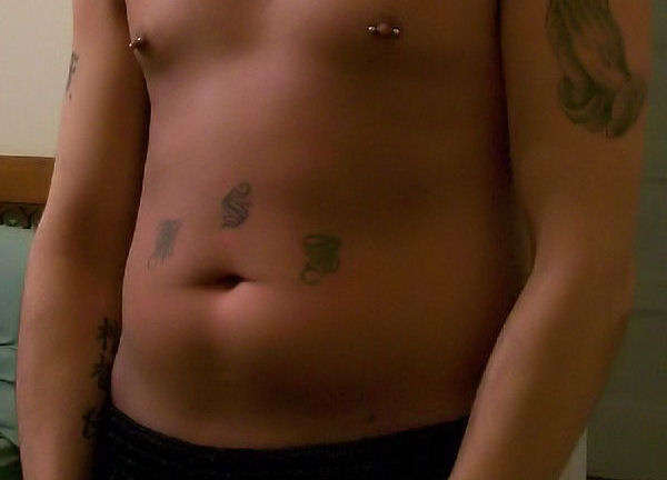 OLD ENGLISH INITIALS tattoo