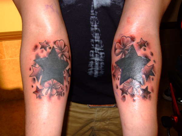 Stars and clover tattoo