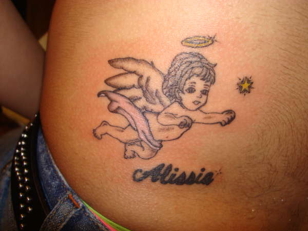 baby angel tattoo