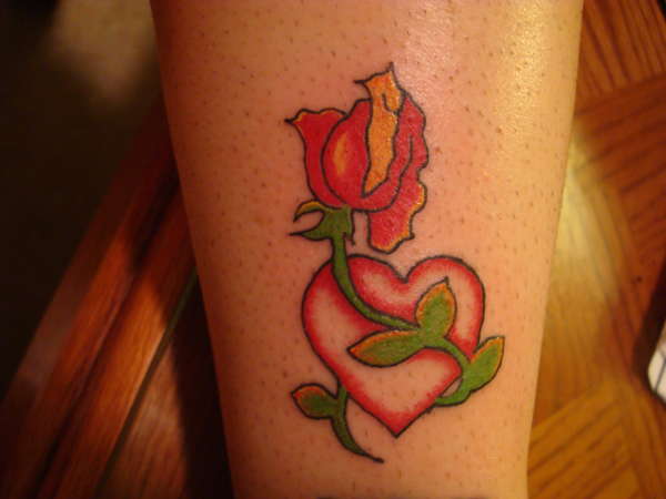 rose heart tattoo