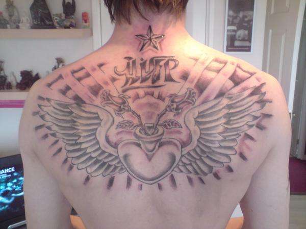 finished wings tattoo