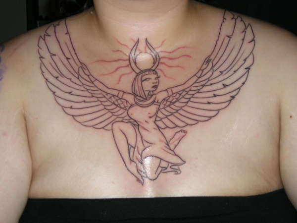 Isis linework tattoo