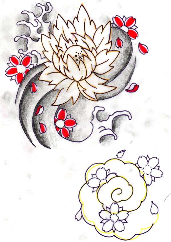 lotus flower i dew not finished tattoo